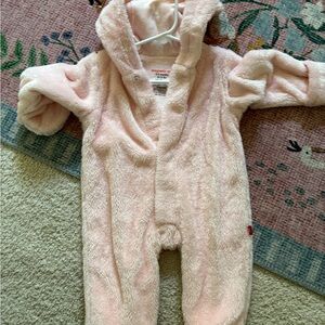 Winter onesie. Pink and soft fuzzy. Magnetic me